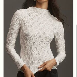 Maeve by Anthropologie Long Sleeve Mock Neck Textured top
